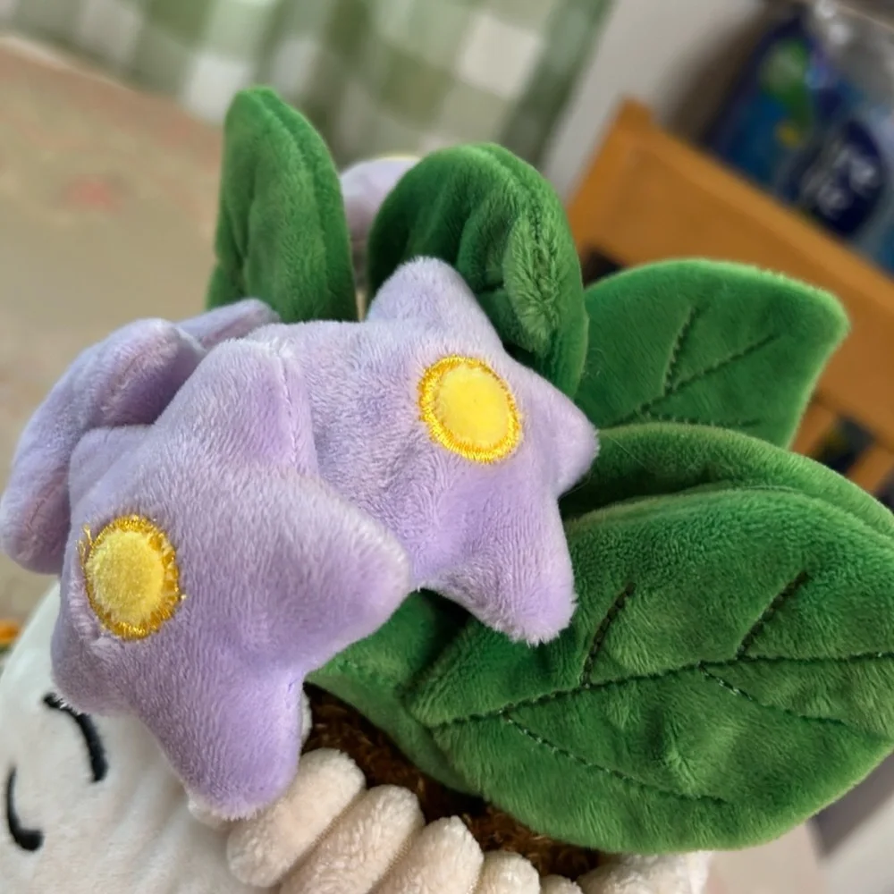 Plush Faux Wishbone Flower Happy Plant Weighted Bottom Ultra Soft Whimsical NEW